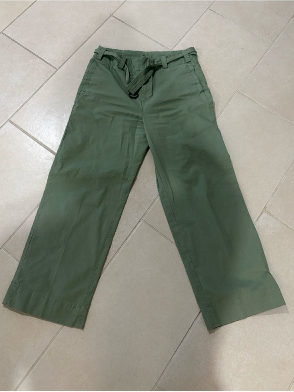 NWOT women’s Olive Green Casual Cotton Pants minimalist utility gorpcore size 6